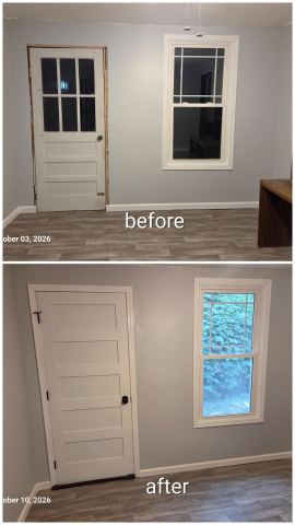 Before and after: interior door, window trim and paint